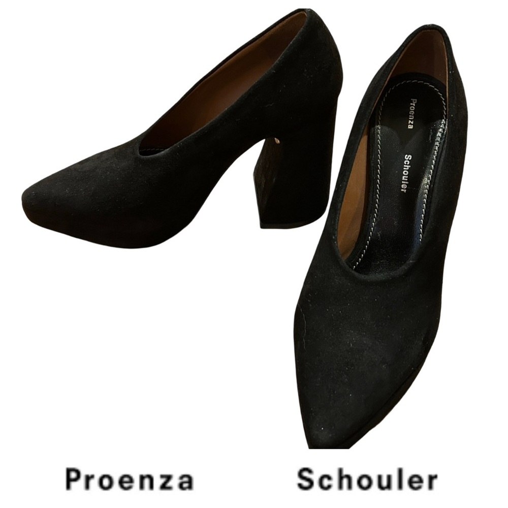 Proenza Schouler Black Suede Platform Pumps